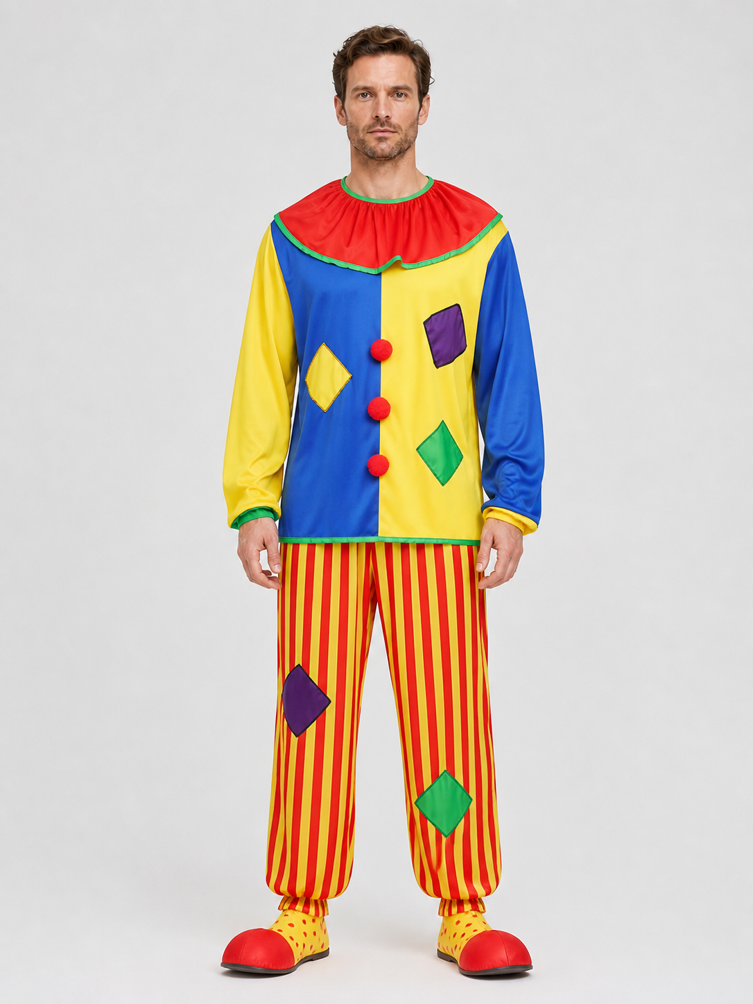 Clown Costume, Two-Piece, Multicolor