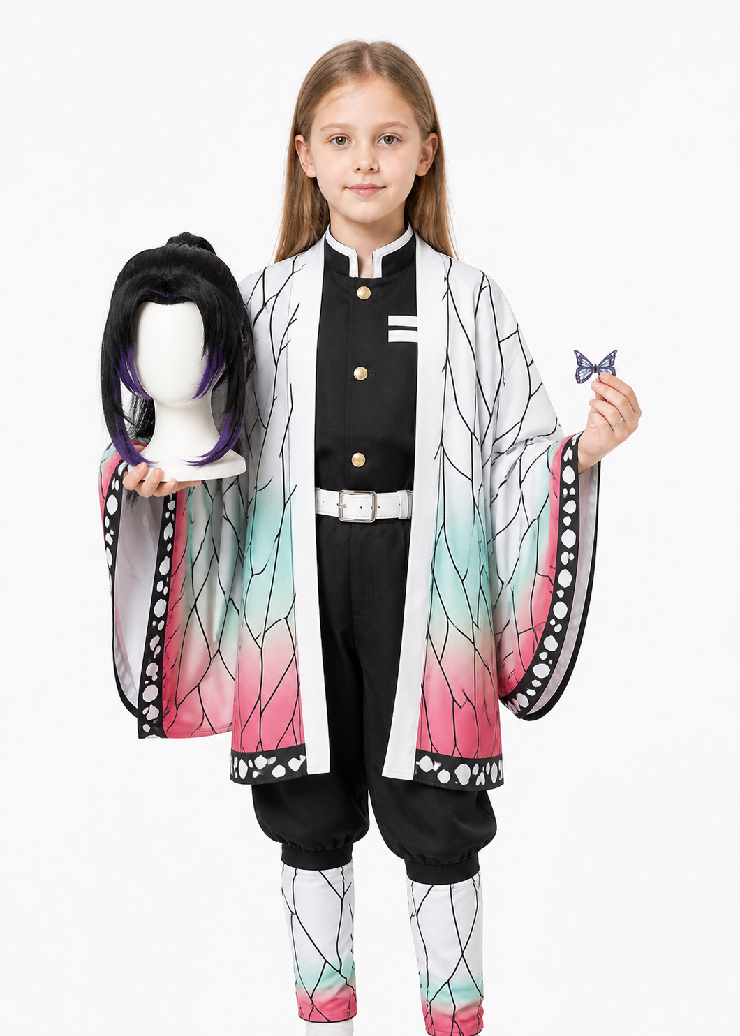 Kocho Shinobu Cosplay Costume with Cape and Wig Costume Capes detail 3