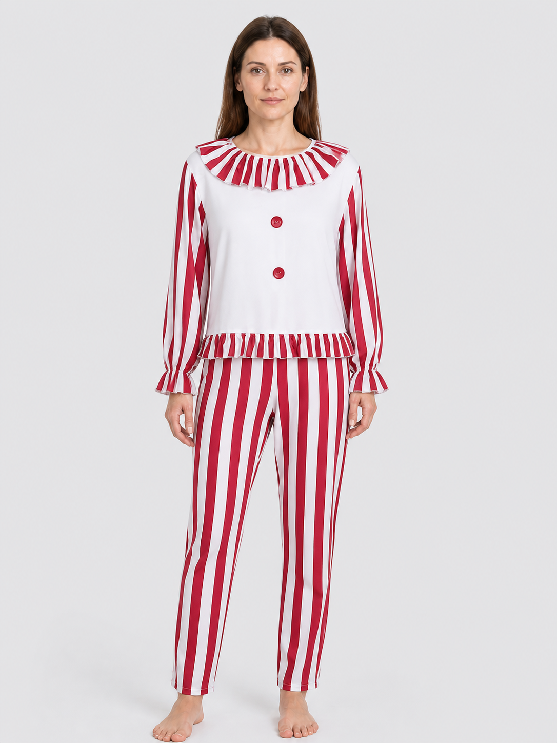 Clown Cosplay Costume, Red and White, 2-Piece Costumes detail 3