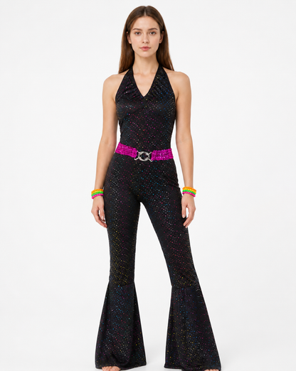 Sequin Jumpsuit, Sleeveless, Flared-Leg Pants product detail 3
