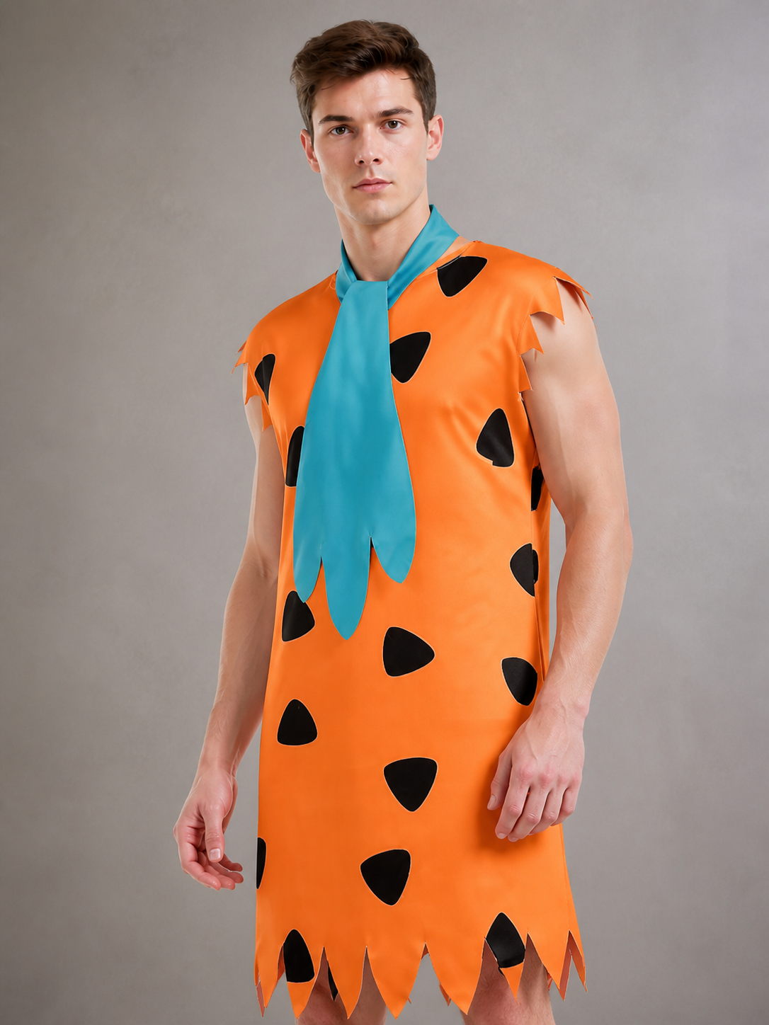 Orange Caveman Costume with Ragged Edge