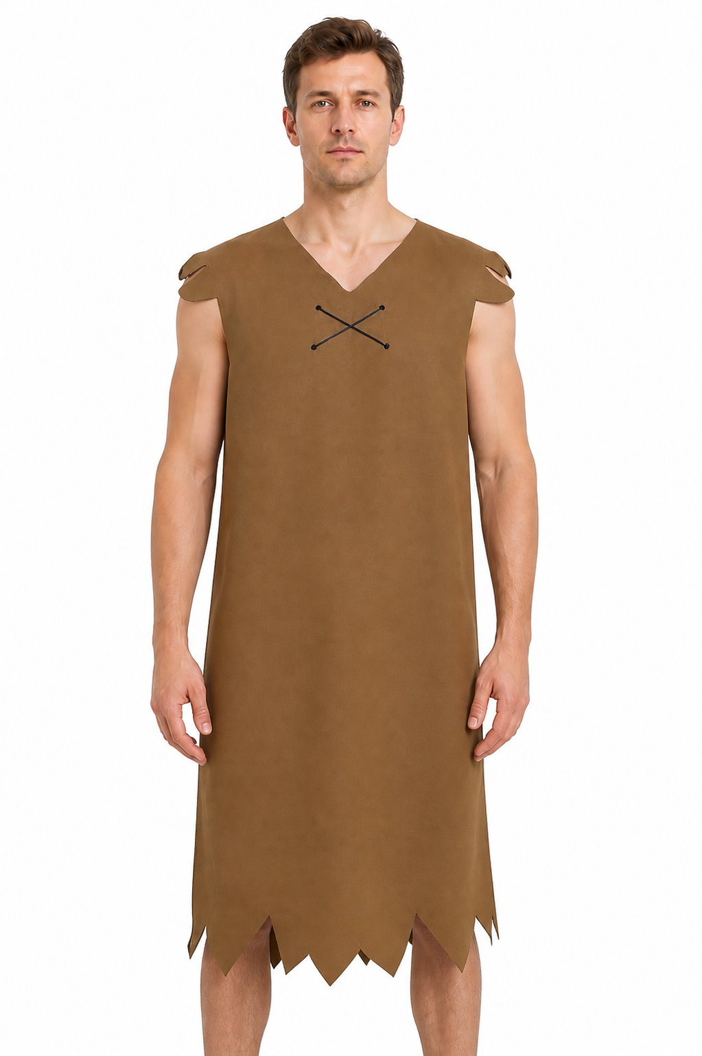 Brown Caveman Costume with a Jagged Hem Costumes detail 3