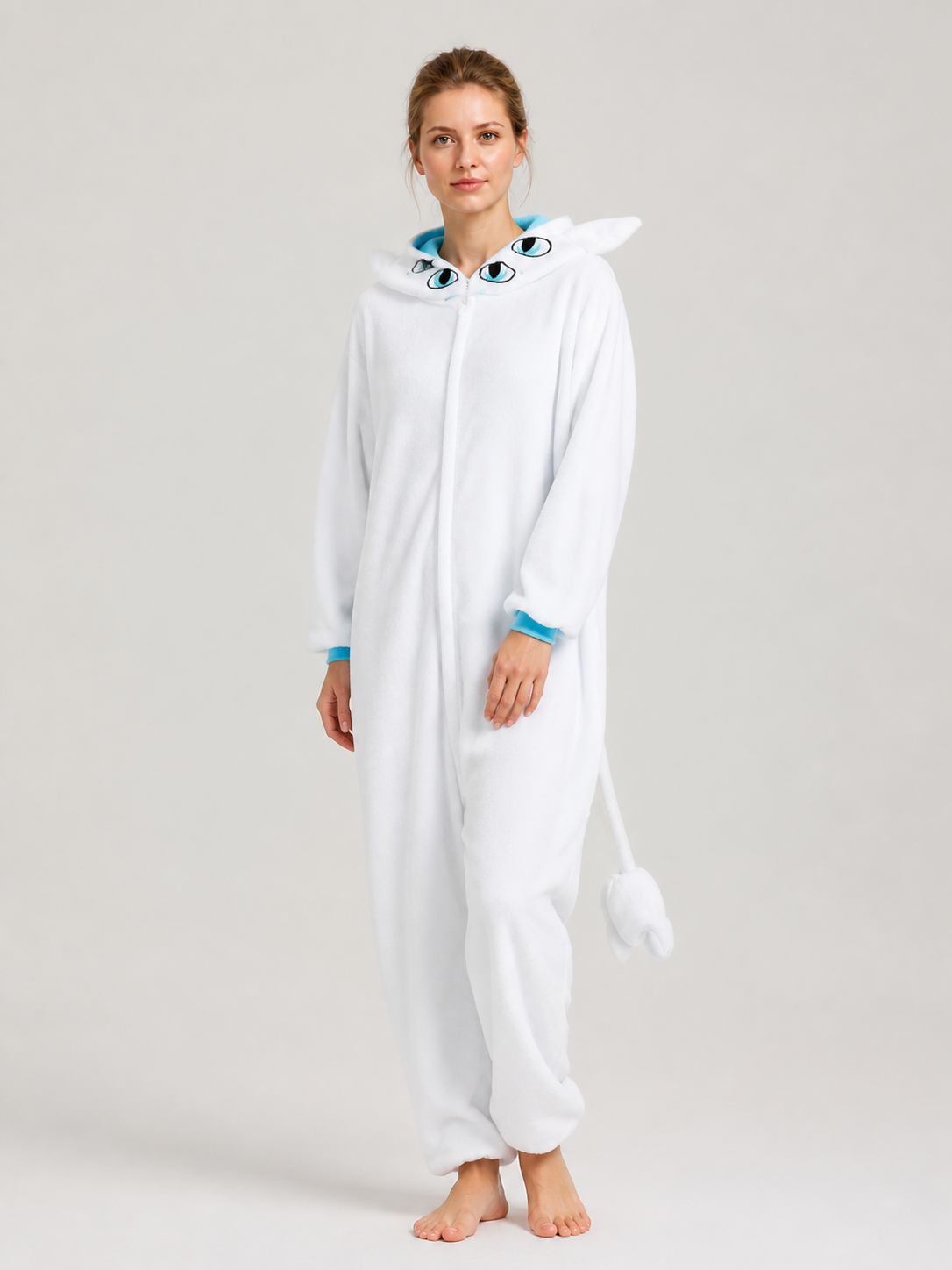 Flannel Husky Hooded Pajama Jumpsuit product detail 3