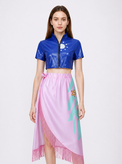 Nico Robin One Piece Cosplay Costume: Zip-Up Top and Skirt