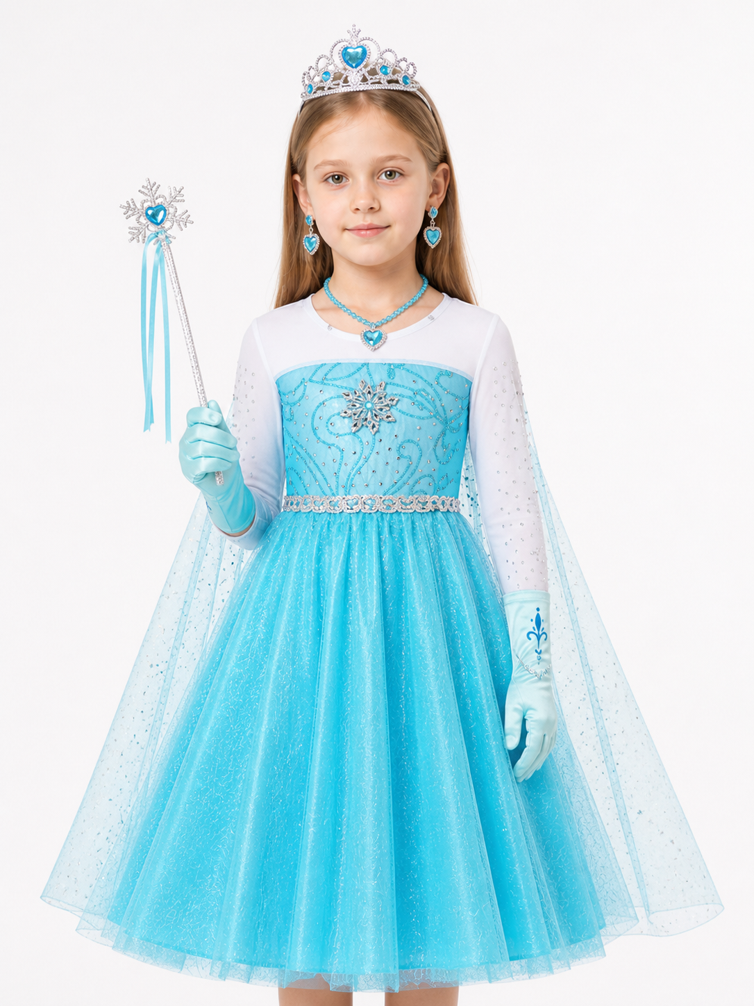 Elsa Carnival Costume with Dress and Accessories Costume Dresses detail 3