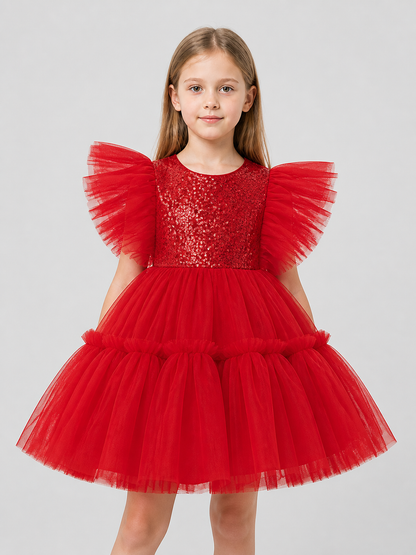 Holiday Dress with Sequins and Full Skirt Costume Dresses detail 3