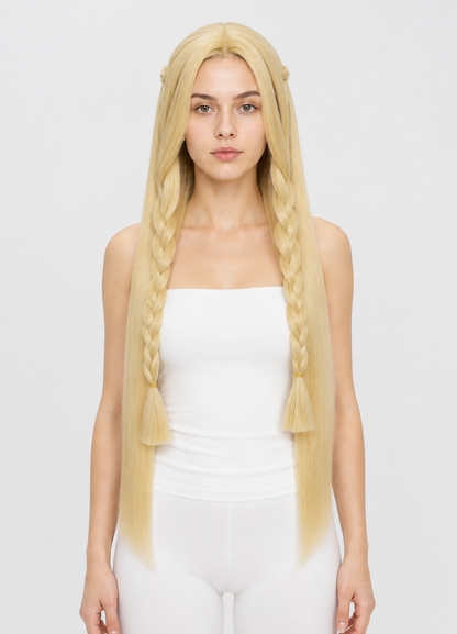 Long Light-Colored Wig with Braids Costume Wigs detail 3