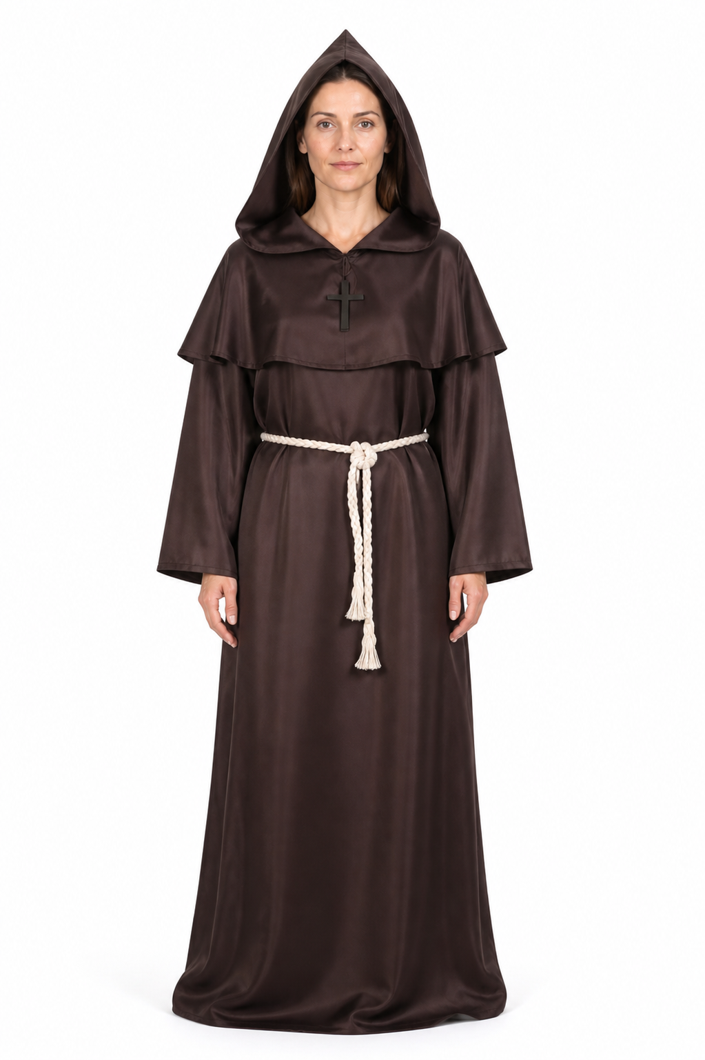 Long Robe with a Pointed Hood and Belt product detail 3