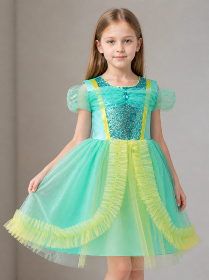 Green Sequin Party Dress Costume Dresses detail 2
