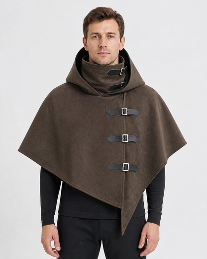 Halloween Hooded Cloak with an Asymmetrical Hem Costume Capes detail 3