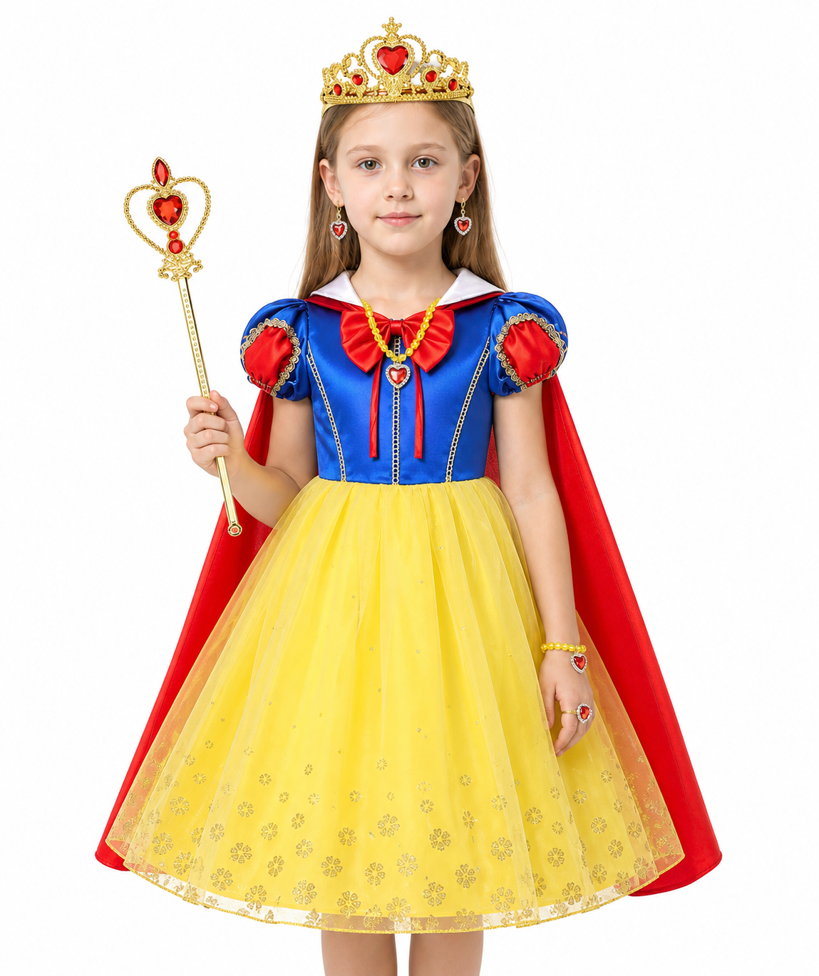 Children's Princess Costume with Cape and Crown Costume Capes detail 3
