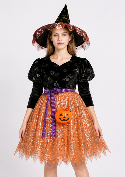 Halloween Dress with Full Skirt and Hat Costume Dresses detail 3