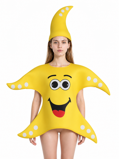 Yellow Starfish Costume with White Dots Costumes detail 3