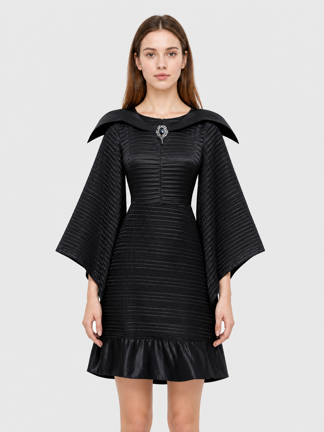 Gothic cosplay costume with crown and wand