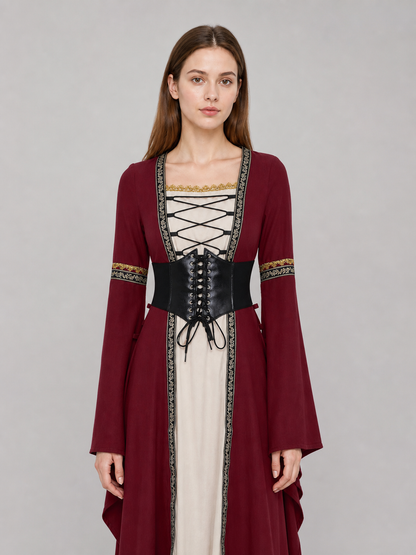 Gothic Renaissance Dress with Corset Lacing