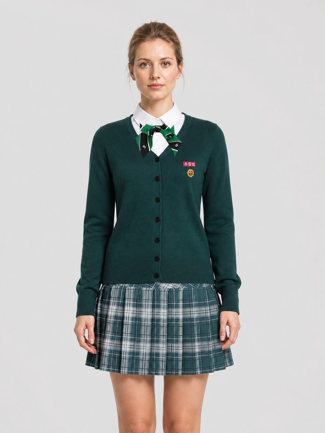 All of Us Are Dead School Uniform: Cardigan, Plaid Skirt Costumes detail 2