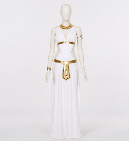 Cleopatra Costume, White Dress with Gold Accents Costume Dresses detail 3