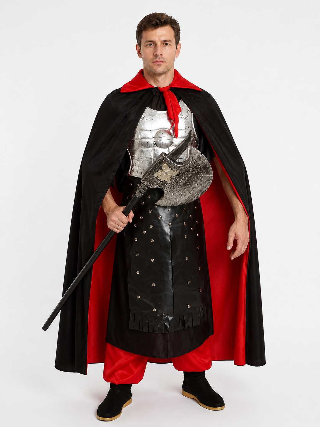 Carnival Costume with Horse Mask, Cape, and Horns Costume Capes detail 3