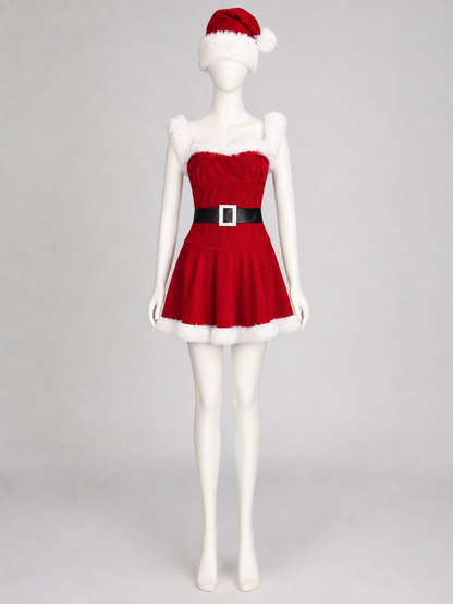 Christmas Costume with Dress and Hat