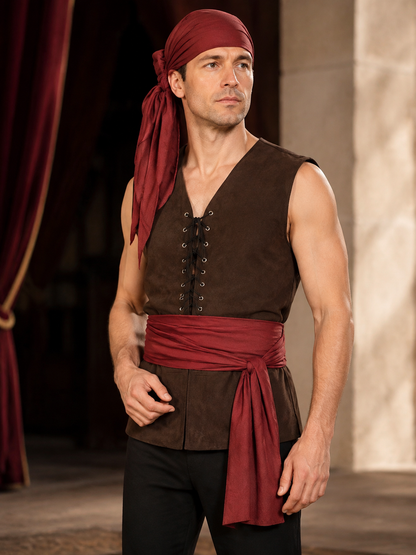 Medieval Fitted Vest for Stage Cosplay Costumes detail 2
