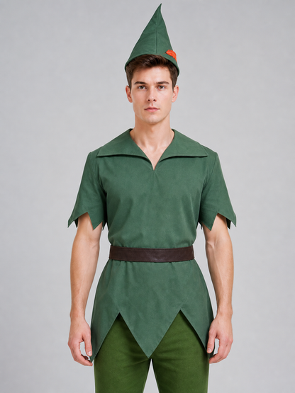 Peter Pan Cosplay Costume with Hat and Belt