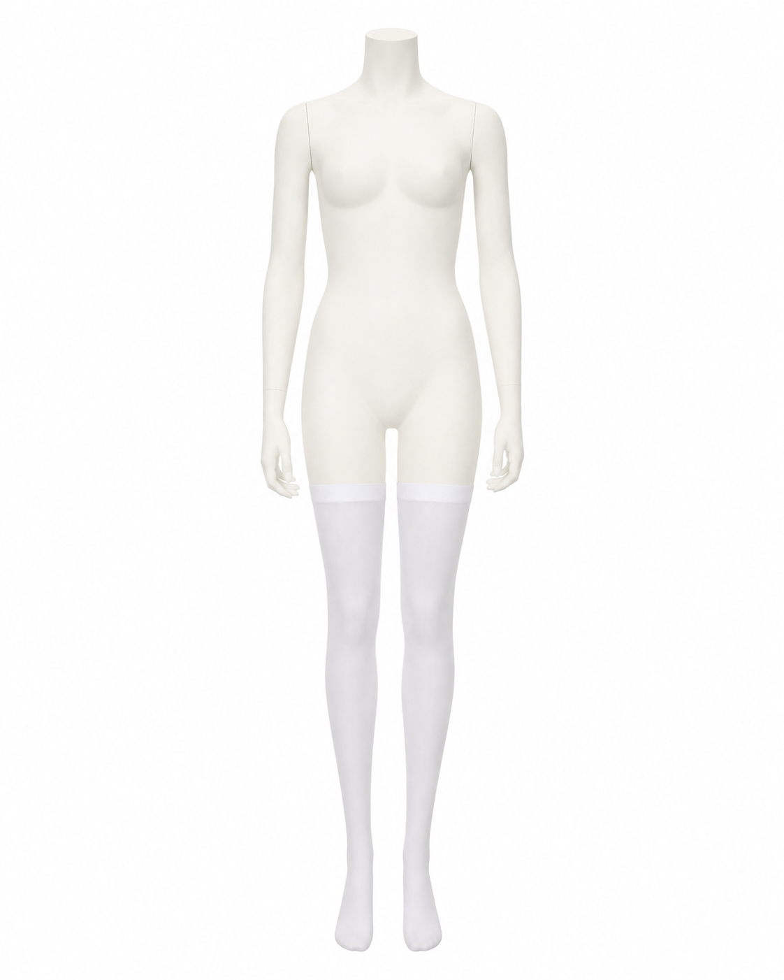 Transparent White Leg Warmer with Pointed Toe upper body view