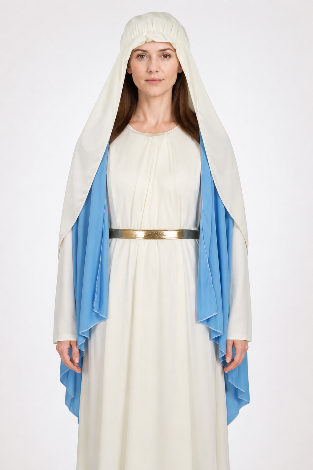 Long Hooded Robe, Blue Capes, Gold Belt product detail 3