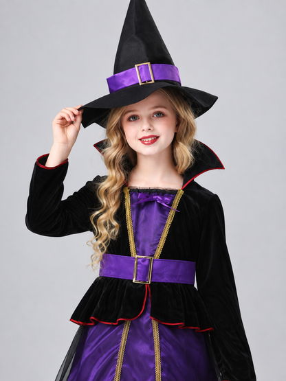 Witch Costume: Dress, Hat, Purple and Black