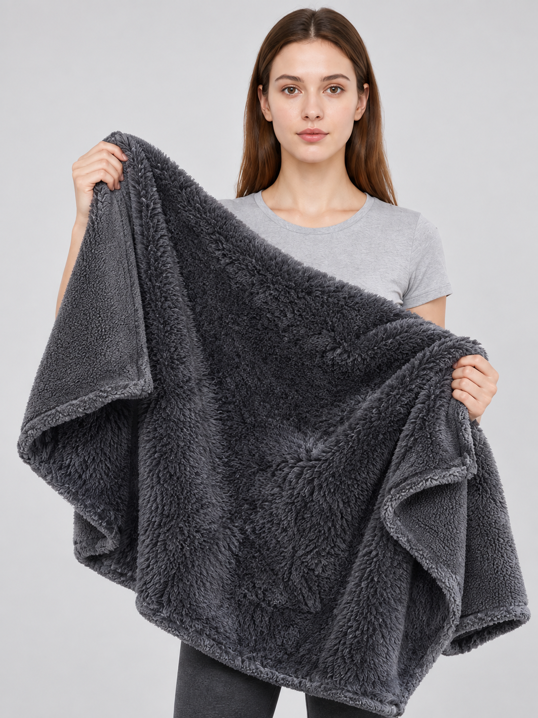 Reversible Pet Blanket, Dark Gray Wearable Blankets detail 2