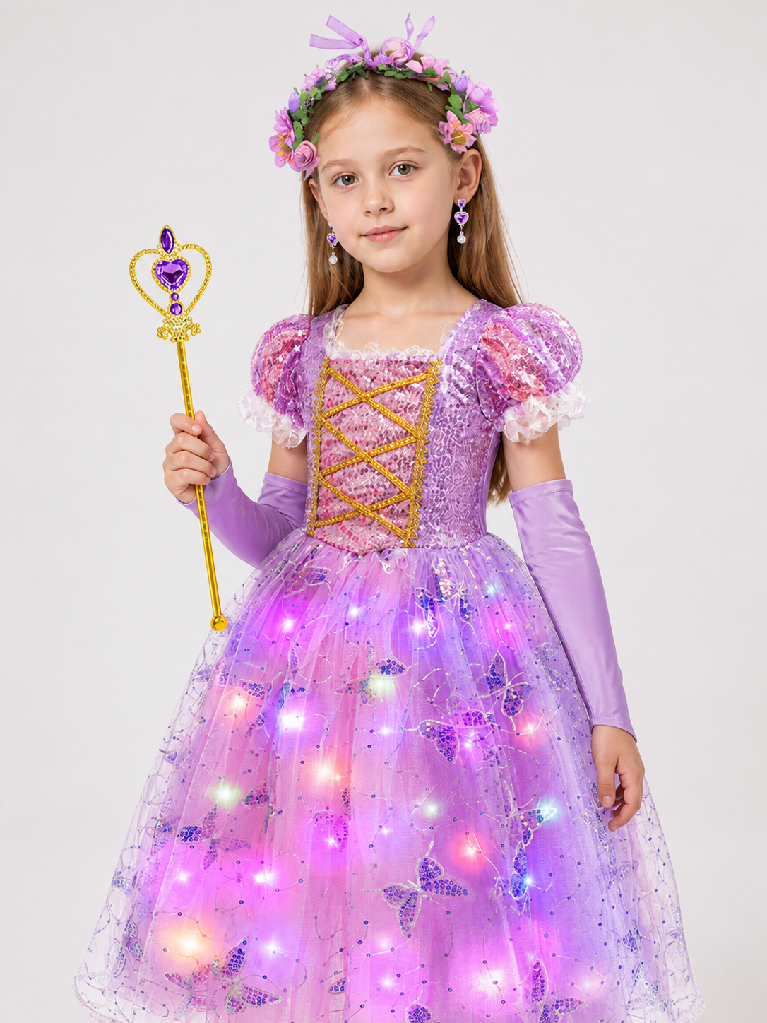 Princess Carnival Costume with LED Lights for Cosplay