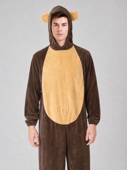 Adult Monkey Kigurumi Costume with Hood