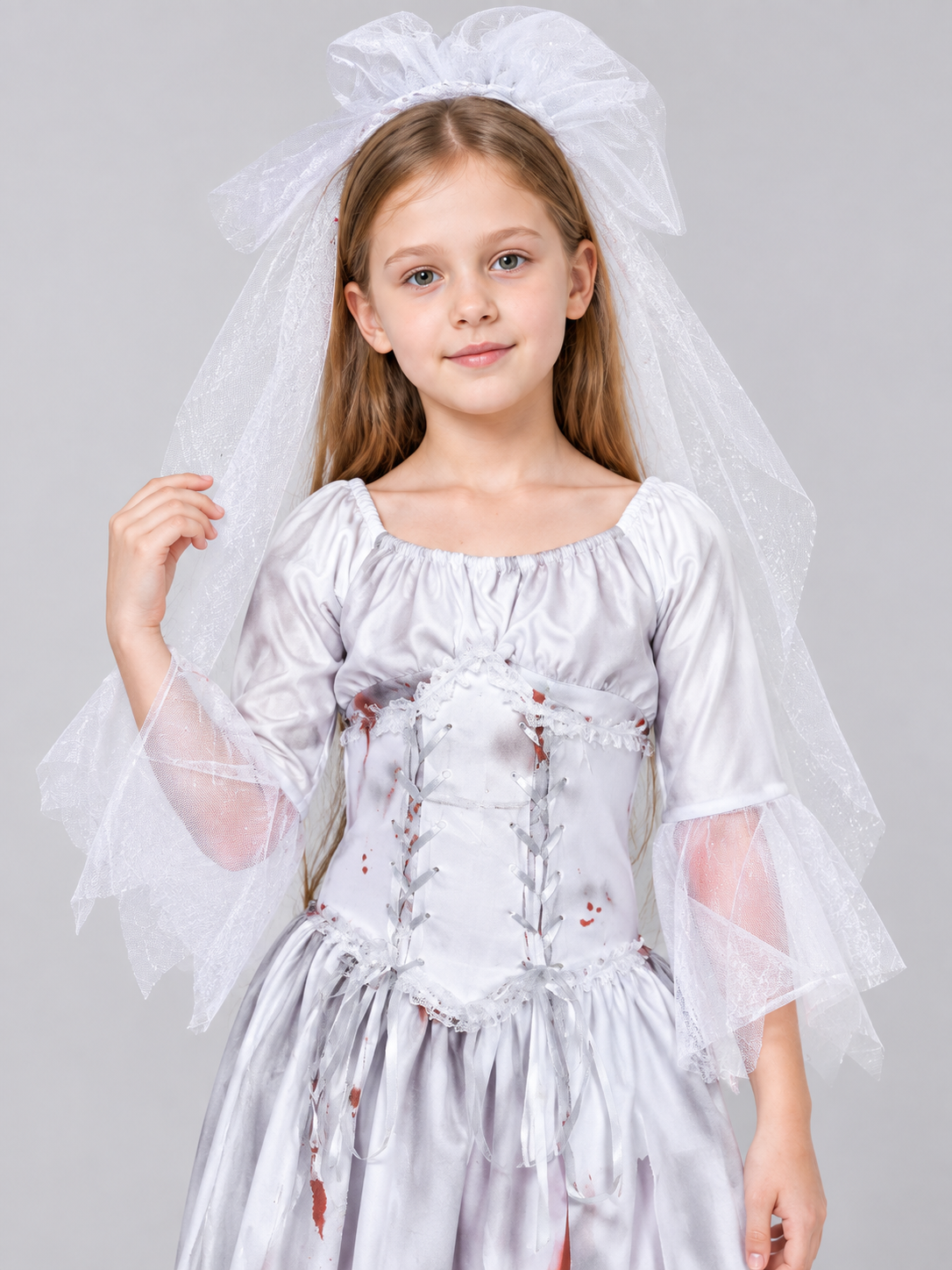 Kids' Ghost Bride Carnival Costume with Veil