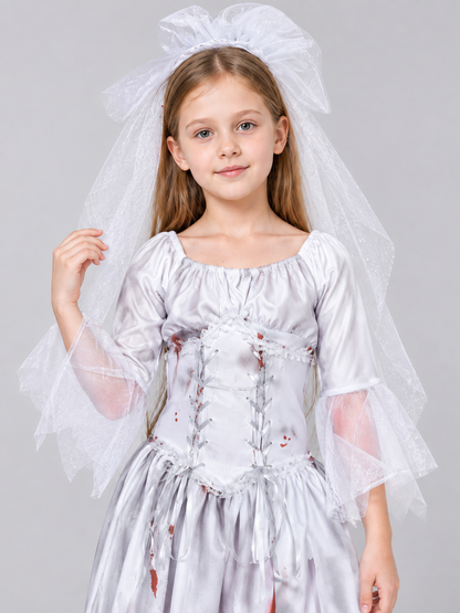 Kids' Ghost Bride Carnival Costume with Veil