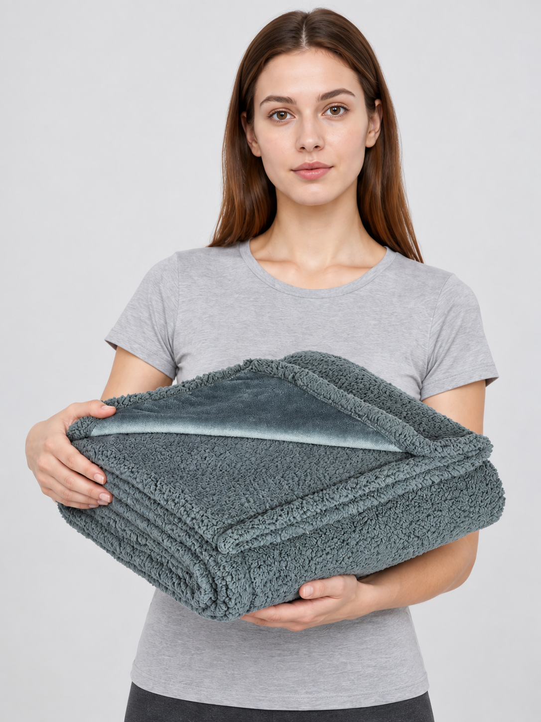 Reversible Pet Blanket, Gray Wearable Blankets detail 2