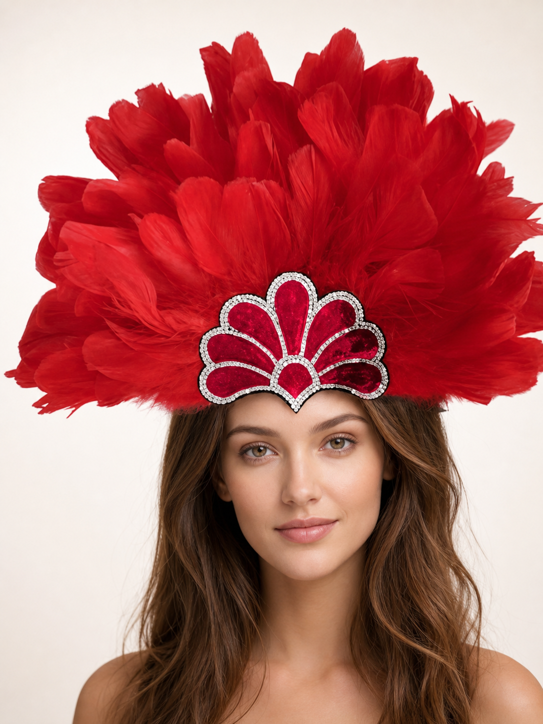 Red Feather Carnival Headpiece product view 35