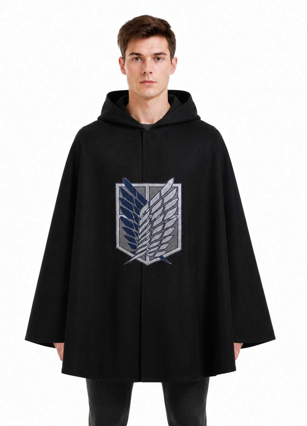 Attack on Titan Cosplay Hooded Cloak with Wing Emblem Costume Capes detail 3