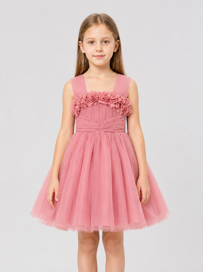 Girls' dressy dress with a full skirt and bow Costume Dresses detail 3