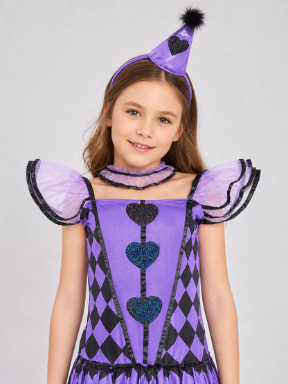 Clown Costume for Stage and Halloween, Dress with Headband
