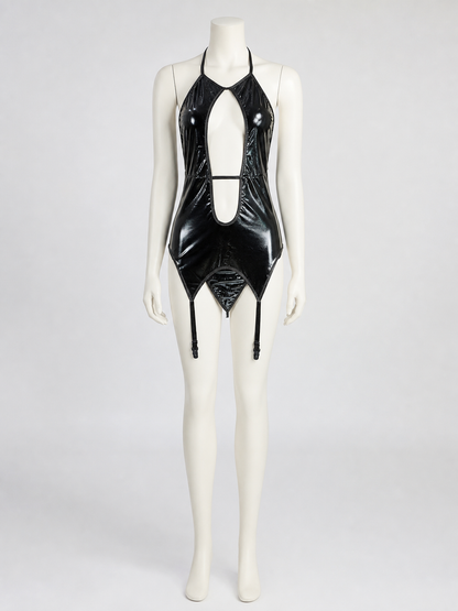 Black Erotic Bodysuit with Thin Straps and Cutout product detail 2