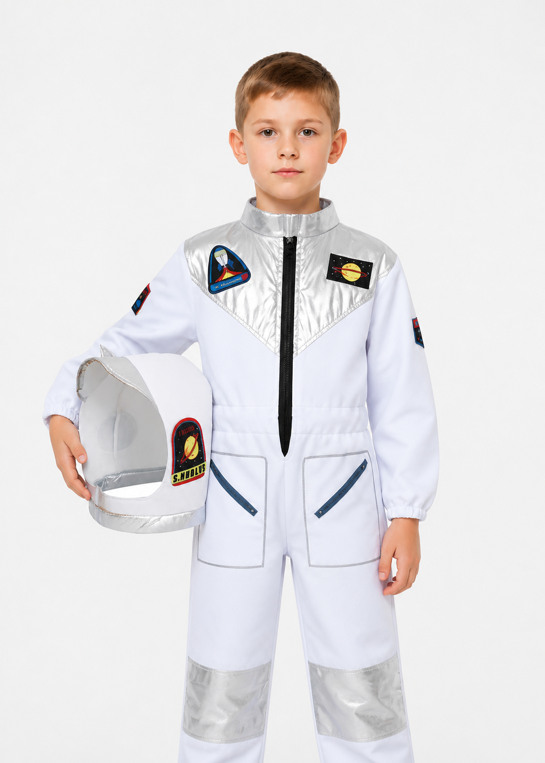 Children's astronaut costume with helmet and silver-toned accents Costumes detail 3