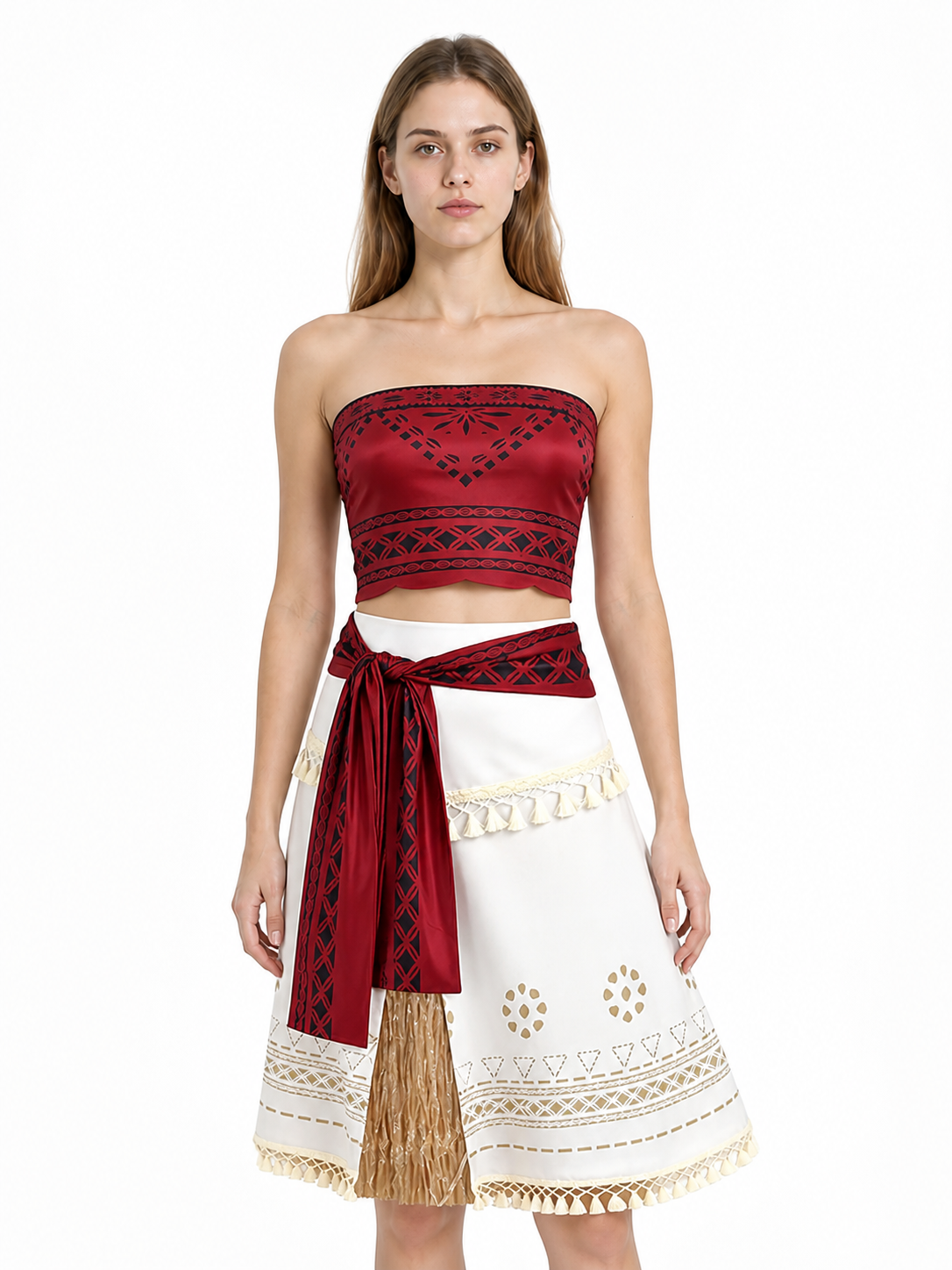 Moana Cosplay Costume, Top and Patterned Skirt Costumes detail 2