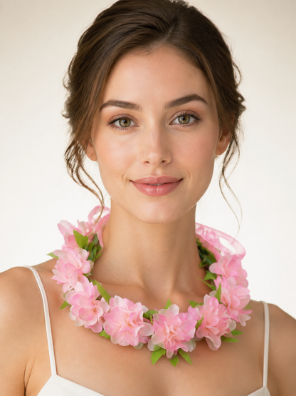 Halloween Carnival Headband with Pink Flowers Costume Headwear detail 2