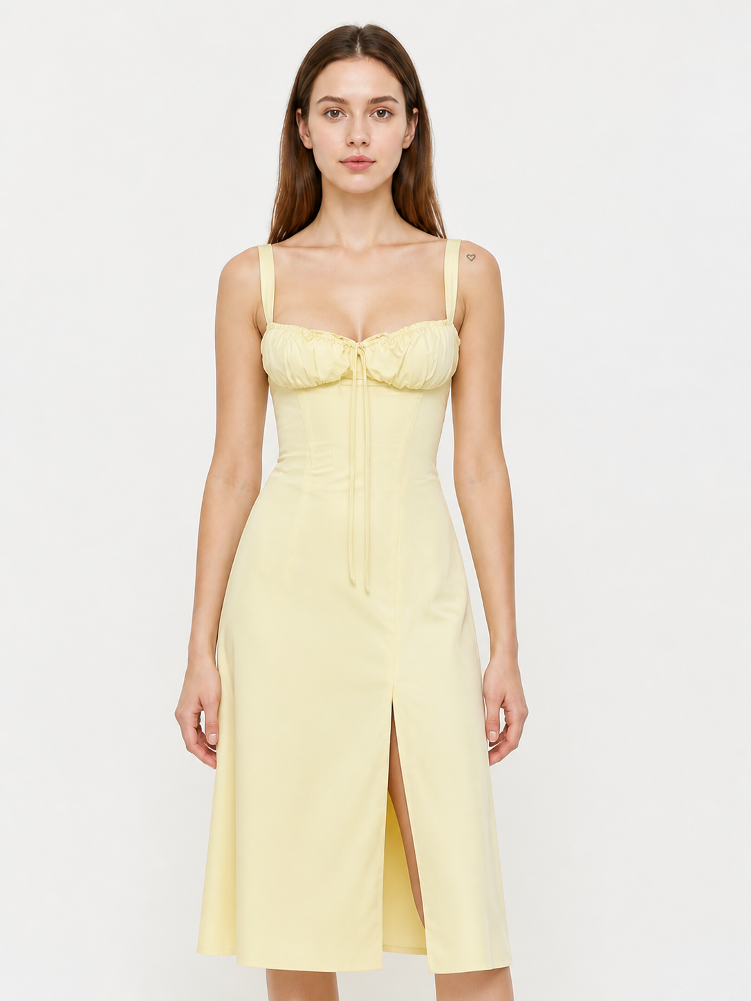Thin-Strap Dress with a Square Neckline