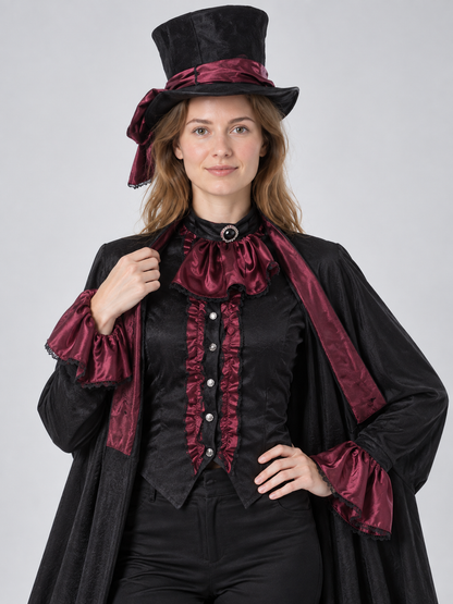 Vampire Costume with Tall Hat and Cape