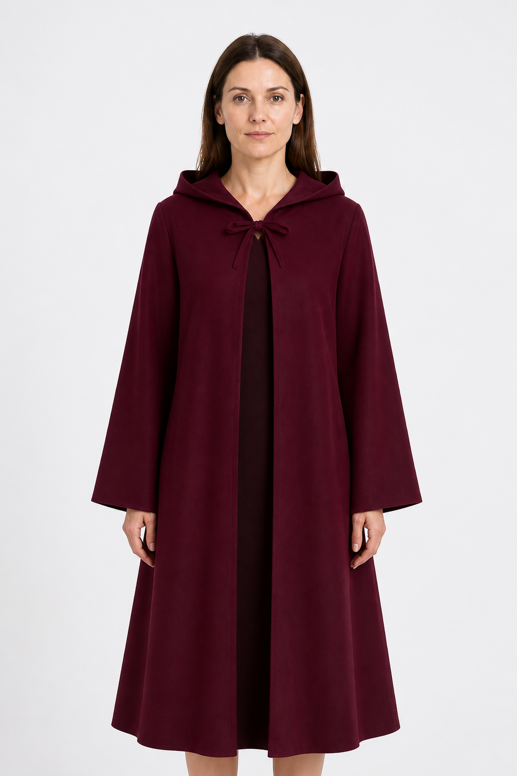 Burgundy Hooded Cloak for Jedi Cosplay Costume Capes detail 3