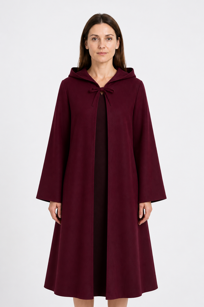 Burgundy Hooded Cloak for Jedi Cosplay Costume Capes detail 3