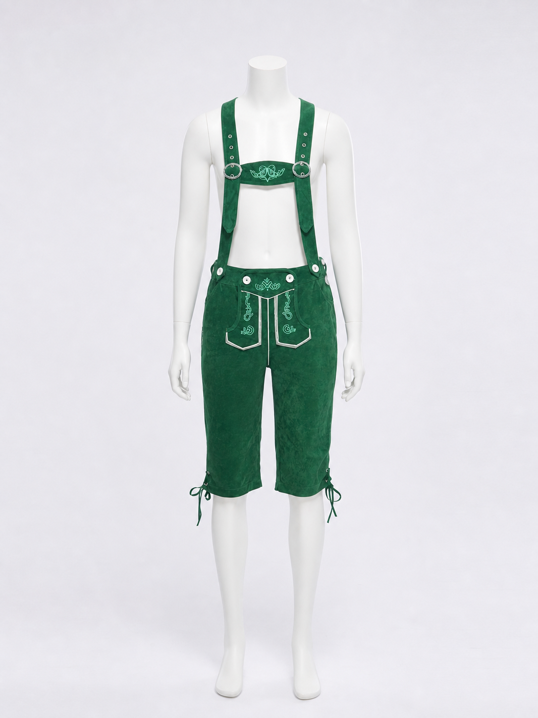 Green Suspender Pants for Oktoberfest