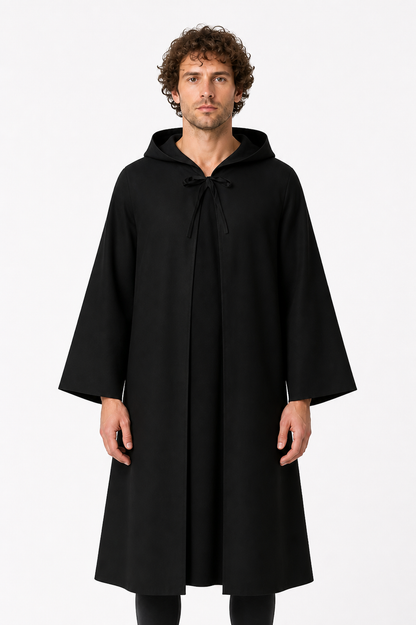 Long, Loose Black Robe with Hood product detail 2