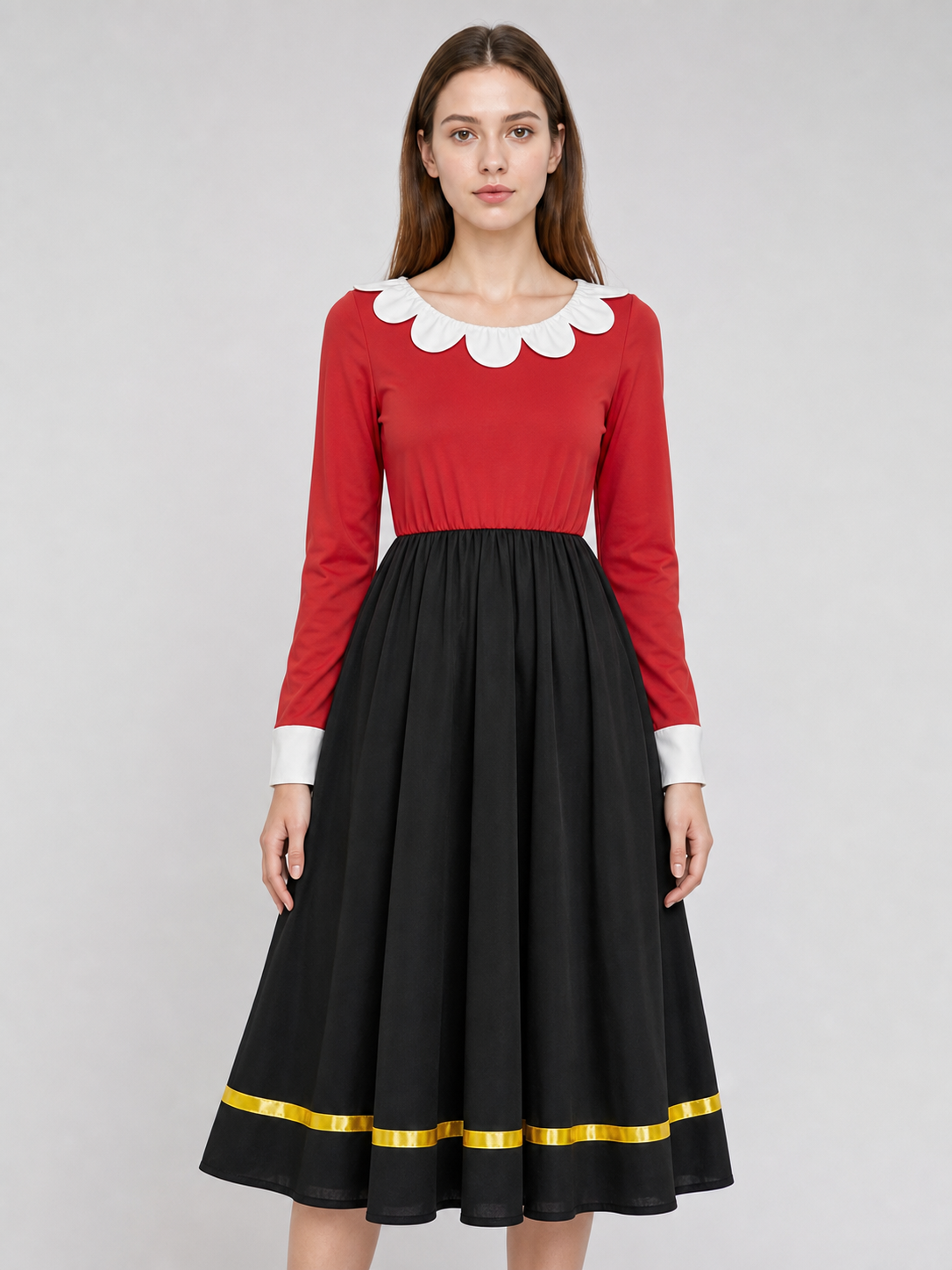 Cosplay Costume Dress with White Collar