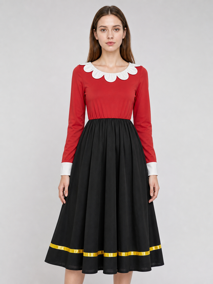 Cosplay Costume Dress with White Collar
